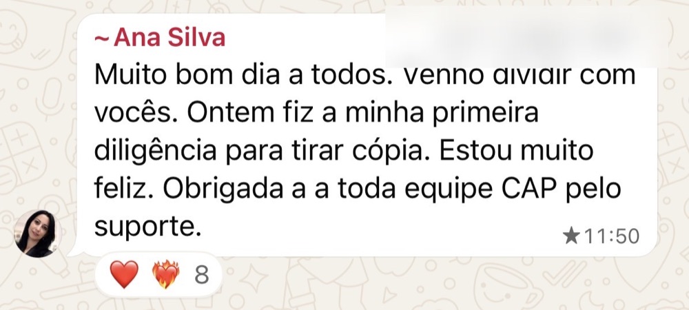Depoimento de aluna