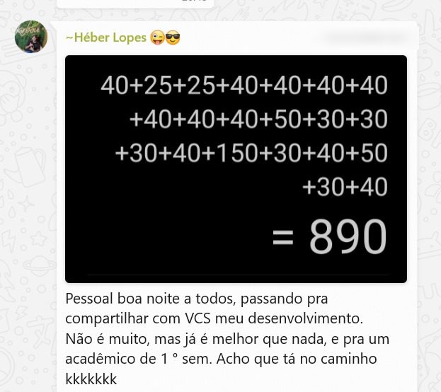 Depoimento de aluna